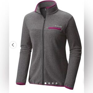 Columbia Zip Up Rock Fleece Pink and Grey Jacket, Size Small